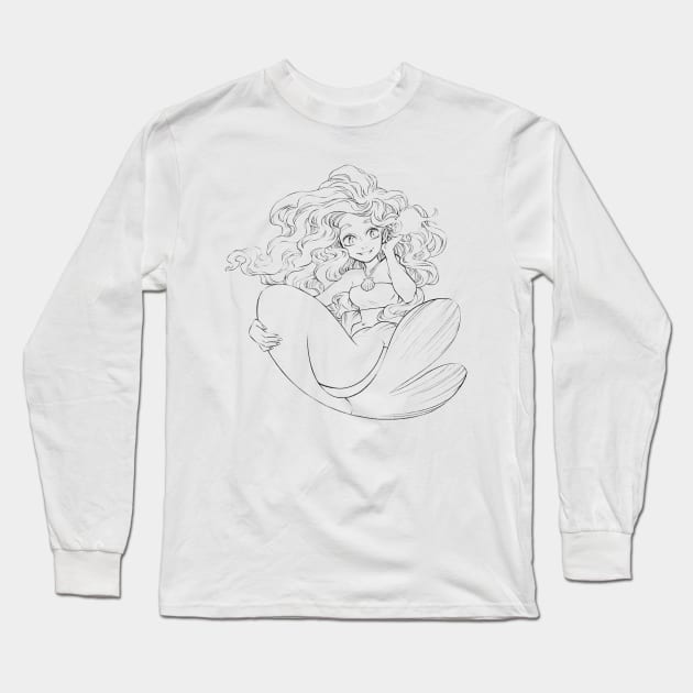 Mermaid Sketch Long Sleeve T-Shirt by SakuraJoker10